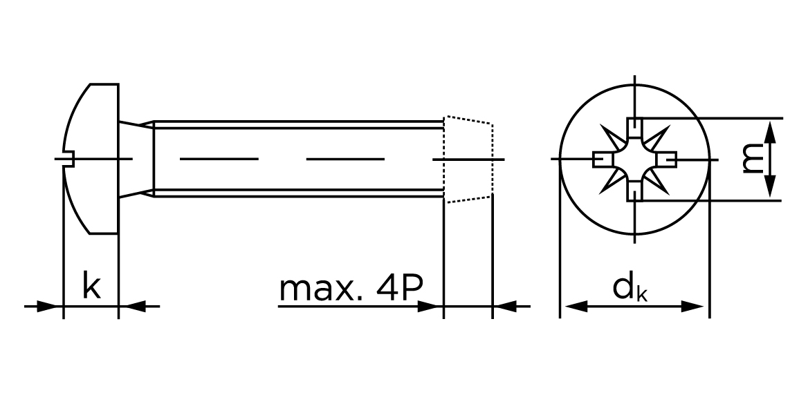 Teknisk tegning af DIN 7500 C